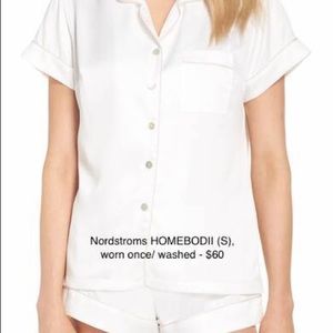 White piped short pajamas set